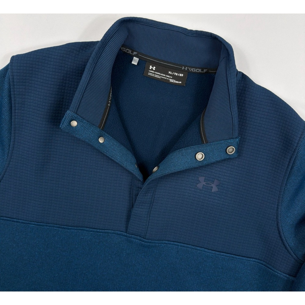 Under Armour ColdGear Men's XL Blue 1/4 Snap Loose Fit Golf Pullover
